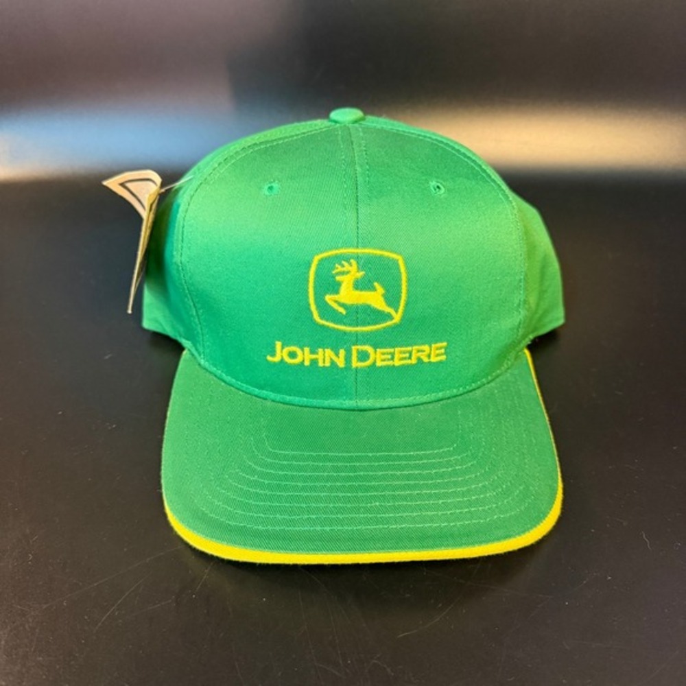 John Deere‎ Logo Green Cotton Snapback Baseball Hat OSFM Adjustable Cap